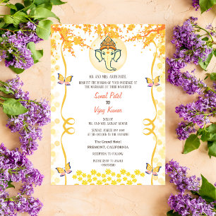 Invitation Papillon indien hindou Mariage Ganesha