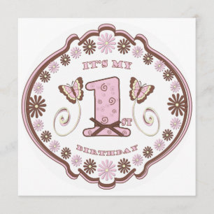Invitation Papillon napolitain de premier anniversaire