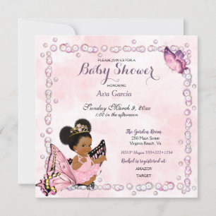 Invitation Papillon Princesse Baby Girl Puffs
