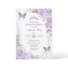 Papillon Quinceañera Purple Lilac Silver Floral