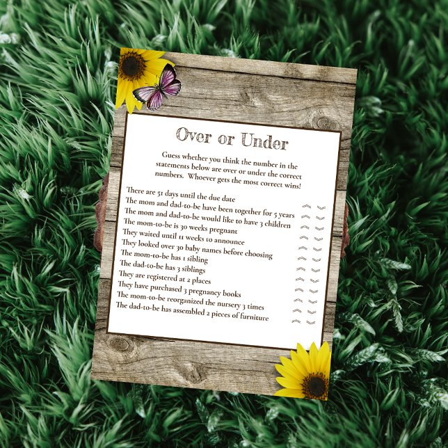 Invitation Papillon rose tournesol sur ou sous Baby shower (Créateur téléchargé)