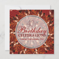 Papillon Rouge Abstrait & Bulles Anniversaire
