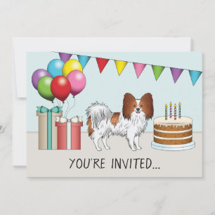 Invitation Papillon Rouge Et Blanc Anniversaire Coloré