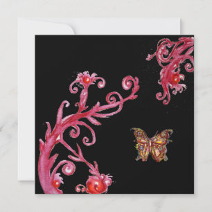 Invitation PAPILLON, rouge noir blanc vif