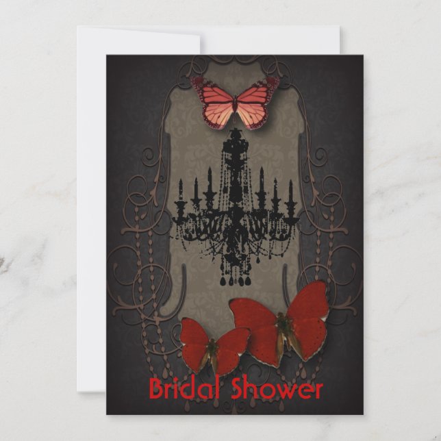 Invitation papillon steampunk paris chandelier vintage (Devant)