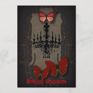 Invitation papillon steampunk paris chandelier vintage