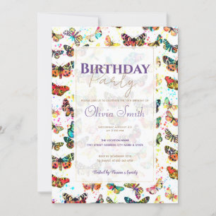Invitation Papillons Aquarelle tendance