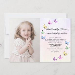 Invitation Papillons colorés Anniversaire