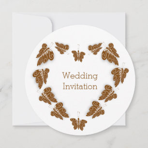 Invitation Papillons couleur chocolat Mariage design