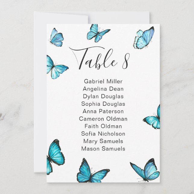 Invitation Papillons de luxe Tableau de mariage d'été. (Devant)