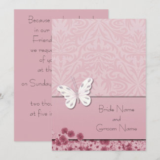 Invitation Papillons Et Fleurs