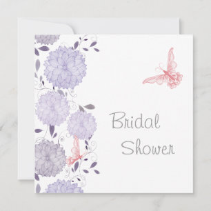 Invitation Papillons et Lavender Chrysanthem Fête des mariées