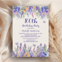 Papillons Fleuris de Lavande Violette 100e Anniver