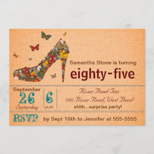 Invitation Papillons Haut-Invitation 85e anniversaire