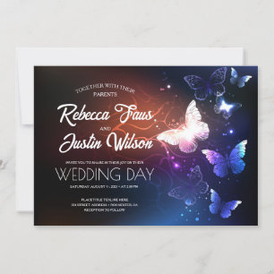 Invitation Papillons Lumineux Morpho Monarque