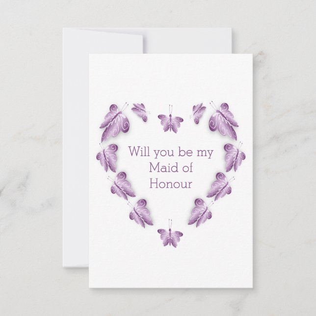 Invitation Papillons Violets Conception Faisant Appel À L'Hon (Devant)
