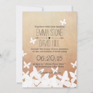Invitation Papillons volants stylés Mariage neutre