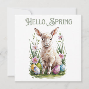 Invitation Pâques Aquarelle, Oeufs et Fleurs