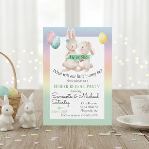 Invitation Pâques Genre Bébé Révélation Fête Printemps Bunny