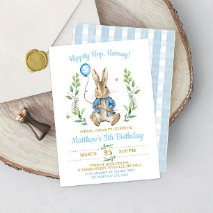 Invitation Pâques Peter Rabbit Bunny Garçon Anniversaire Invi