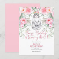 Pâques, printemps, fille 1er Invitation, un lapin