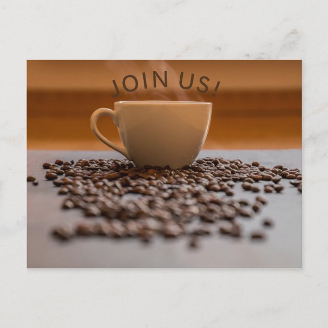 Invitation par carte postale - Café - Rejoignez-no (Devant)