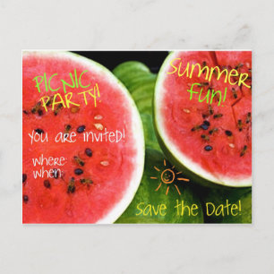 Invitation par carte postale de pique-nique