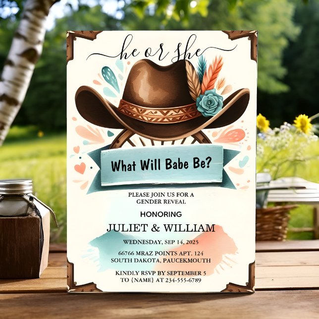 Invitation Par Fun Barn Casquette Farm Film Usa Cowboy Révéla (Créateur téléchargé)