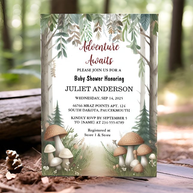 Invitation Par Fun Wild Mother pour être Baby shower bois (Créateur téléchargé)