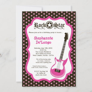 Invitation par jour d'anniversaire de Guitare Roch