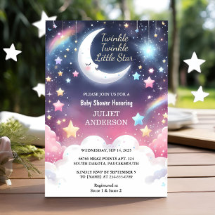 Invitation Par Parties scintillant Twinkle Twinkle Little Sta