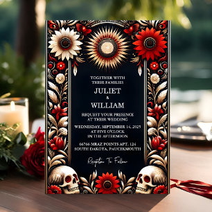 Invitation Par Ruby épais Claret Coeur blanc Rouge Mariage no