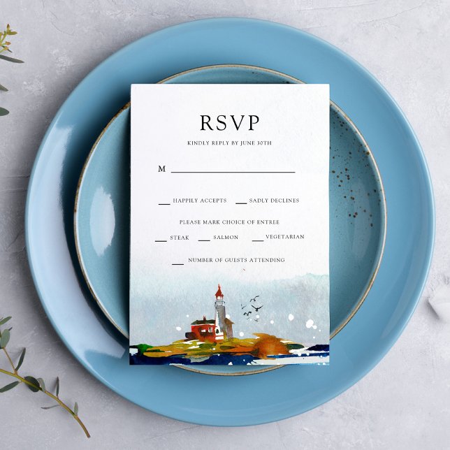 Invitation Par Sea RSVP avec options Entree (Créateur téléchargé)