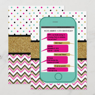 Invitation par SMS pour téléphone portable - Anniv