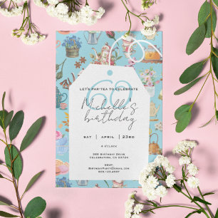 Invitation Par Tea 60e anniversaire Printemps Floral Blue