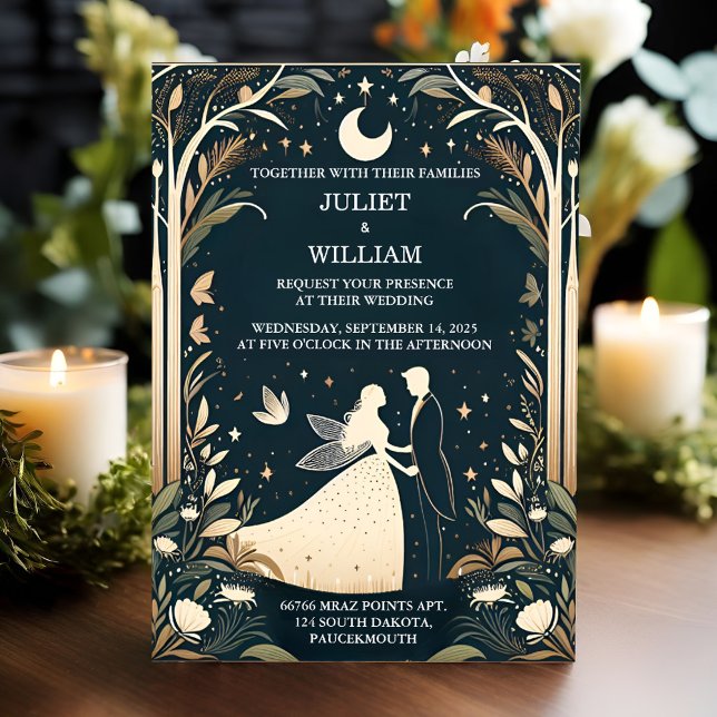 Invitation Par Witch Magical Dream Mystical Stars Moon Mariag (Créateur téléchargé)