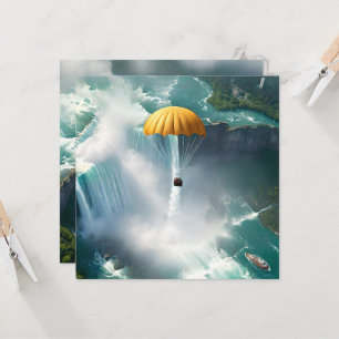 Invitation Parachute Au-Dessus Des Chutes Du Niagara Dans Un