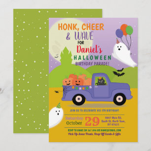 Invitation Parade D'Anniversaire Du Ghost Cat Party Par Camio