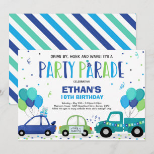 Invitation Parade D'Anniversaire Parade Bleue