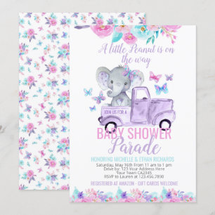 Invitation Parade des Baby showers éléphants