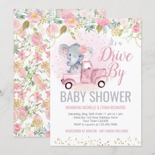 Invitation Parade des Baby showers éléphants