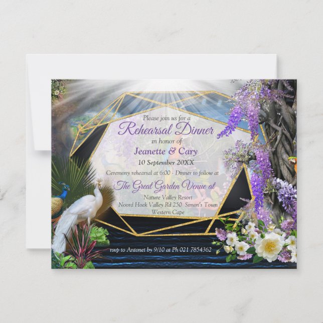 Invitation Paradis de la Wisteria tropicale au Palais d'Or (Devant)