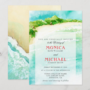Invitation Paradis tropical mariage de destination de plage