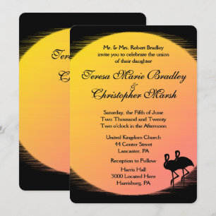 Invitation Paramètre flamme Mariage du soir du soleil