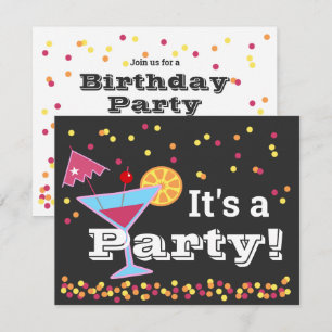 Invitation Parapluie de Martini Confetti Anniversaire Amusant