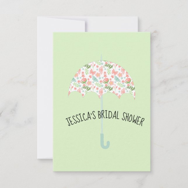 Invitation Parapluie Floral pour douche (Devant)