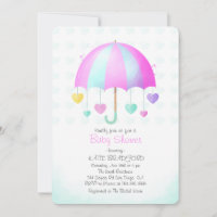 Parapluie mignon avec baby shower de coeur coloré