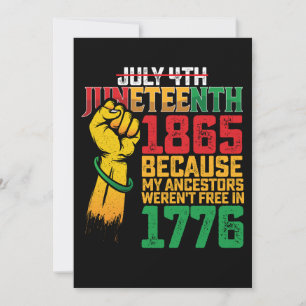 Invitation Parce que Mes ancêtres n'étaient pas libres en 177