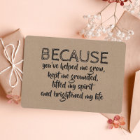 Parce que tu as égayé ma vie BRIDESMAID CARD