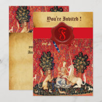 PARCHEMENT DE SCEAU ROUGE DE MONOGRAMME DE LADINE